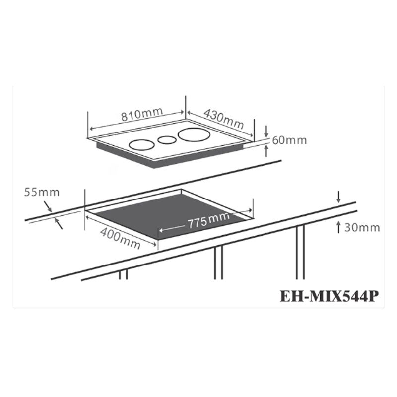 Bếp điện từ hỗn hợp EH-MIX544P Bếp điện từ hỗn hợp EH-MIX544P