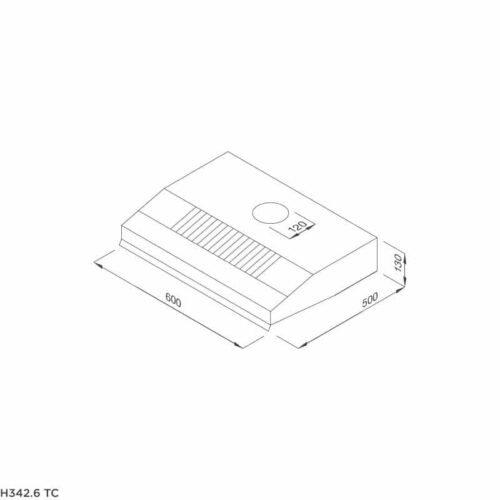Kích thước máy hút khói khử mùi MALLOCA H342.6 TC
