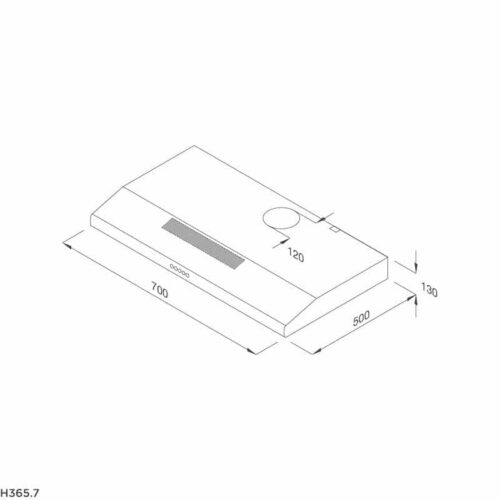 Kích thước máy hút khói khử mùi MALLOCA H365.7