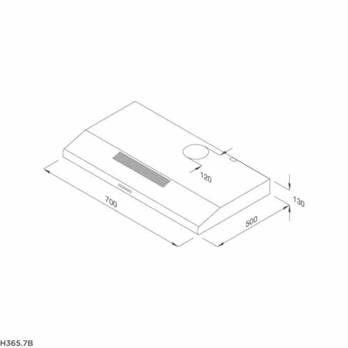 Kích thước máy hút khói khử mùi Malloca H365.7B