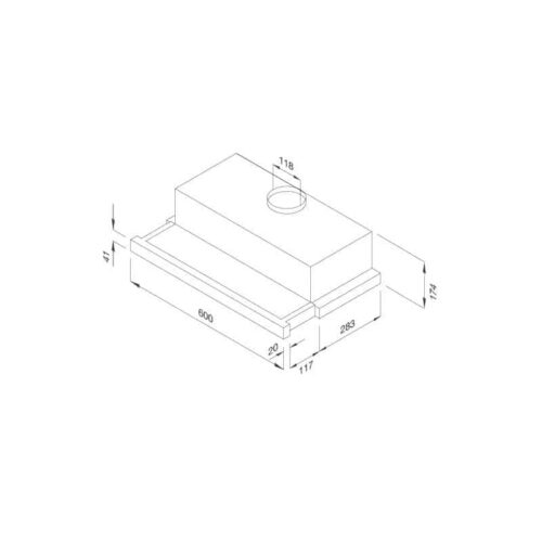 Kích thước máy hút mùi âm tủ MALLOCA K1506