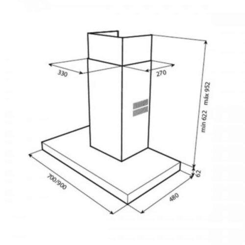 Kích thước của Máy hút mùi TEKA DJ 950