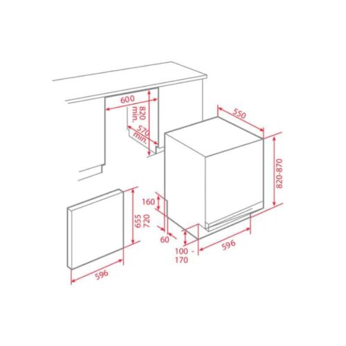 Máy rửa bát TEKA DW8 59 FI 5 Kích thước của Máy rửa bát TEKA DW8 59 FI