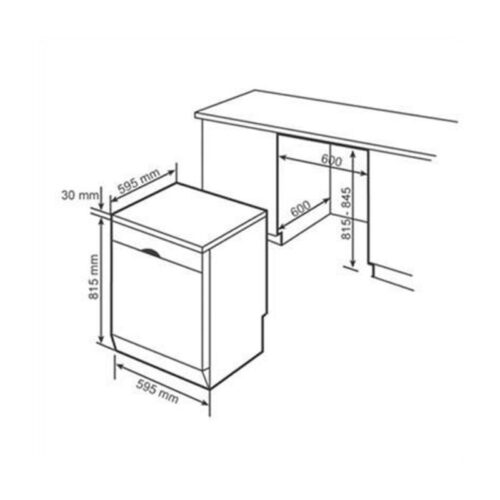 Kích thước máy rửa chén bát độc lập Bosch SMS46MI07E