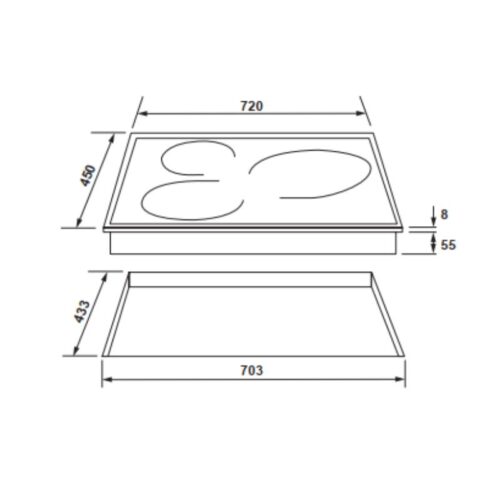 Bếp kểt hợp 2 từ 1 điện Rosieres PMI732N 5 Kích thước Bếp kểt hợp 2 từ 1 điện Rosieres PMI732N