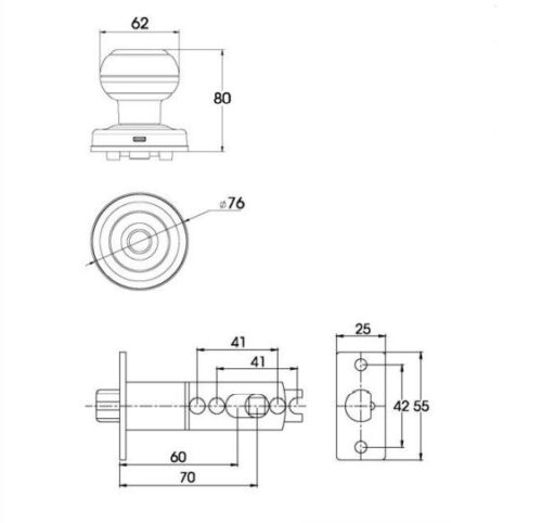 kích thước Khóa cửa vân tay Demax SL106 YL