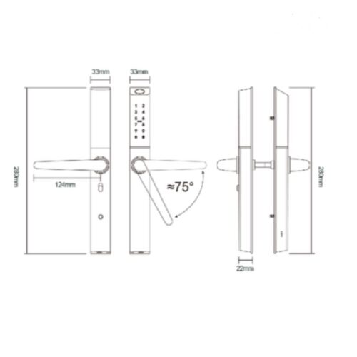 Kích thước khóa thông minh Avolock AN-395-B