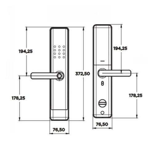 Khóa điện tử Hyundai HY-SL007 Black 4 kich thuoc khoa dien tu hyundai hy sl007 black 1